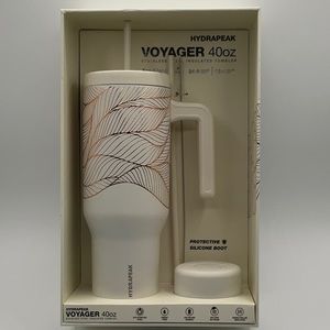 Hydrapeak Voyager 40 oz Handle and Straw Abstract Leaf Gold Box Gift Set